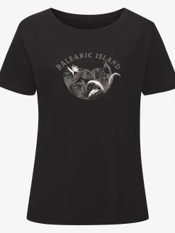 T-shirt imprimé devant estival avec détails brillants