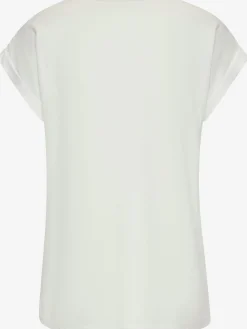 T-shirt imprimé encolure ronde côtelée