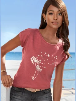 T-shirt imprimé fantaisie « pissenlit » devant