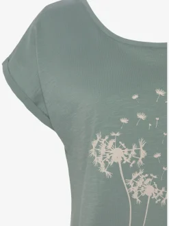 T-shirt imprimé fantaisie « pissenlit » devant