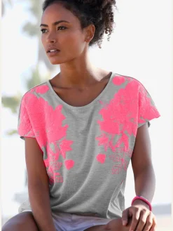 T-shirt imprimé fluo sur les manches