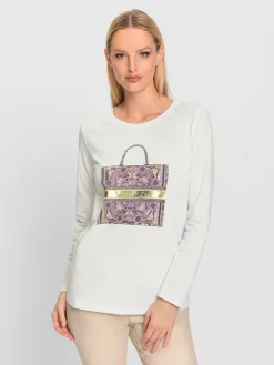 T-shirt imprimé imprimé feuille doré