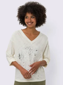 T-shirt imprimé imprimé feuille brillant