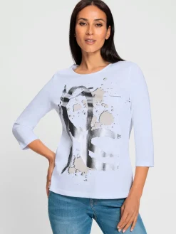 T-shirt imprimé imprimé feuille brillant