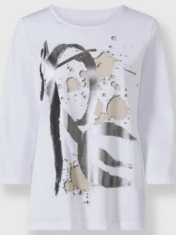 T-shirt imprimé imprimé feuille brillant