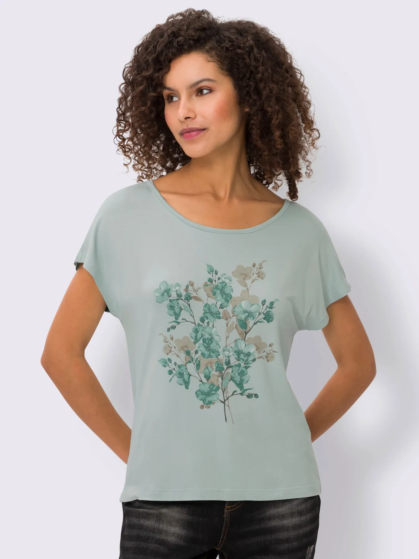 T-shirt imprimé imprimé floral devant