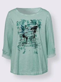 T-shirt imprimé imprimé orné de paillettes