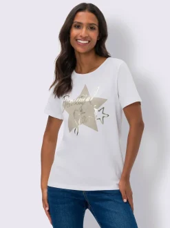 T-shirt imprimé inscription brillante