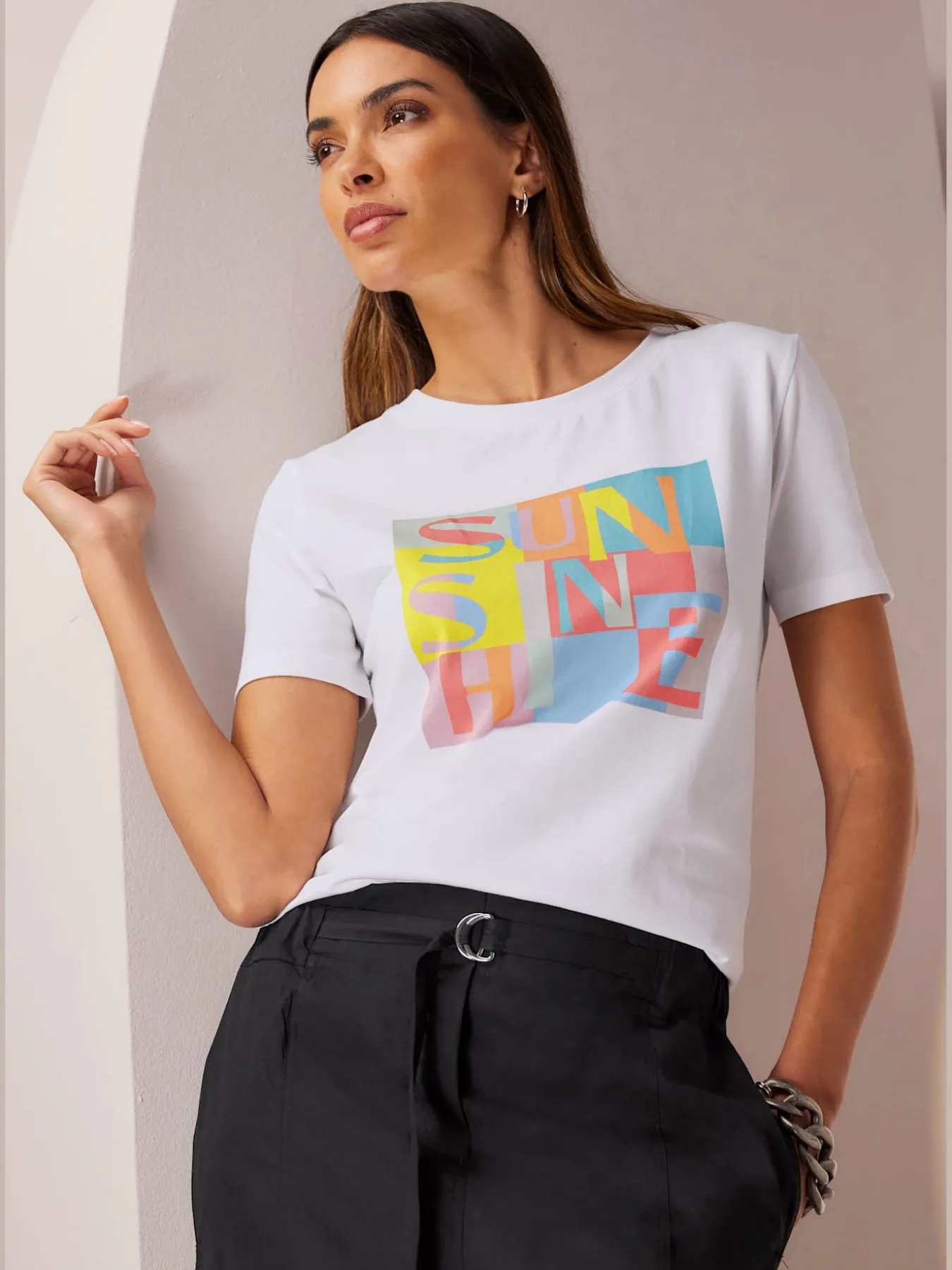T-shirt imprimé joli imprimé devant