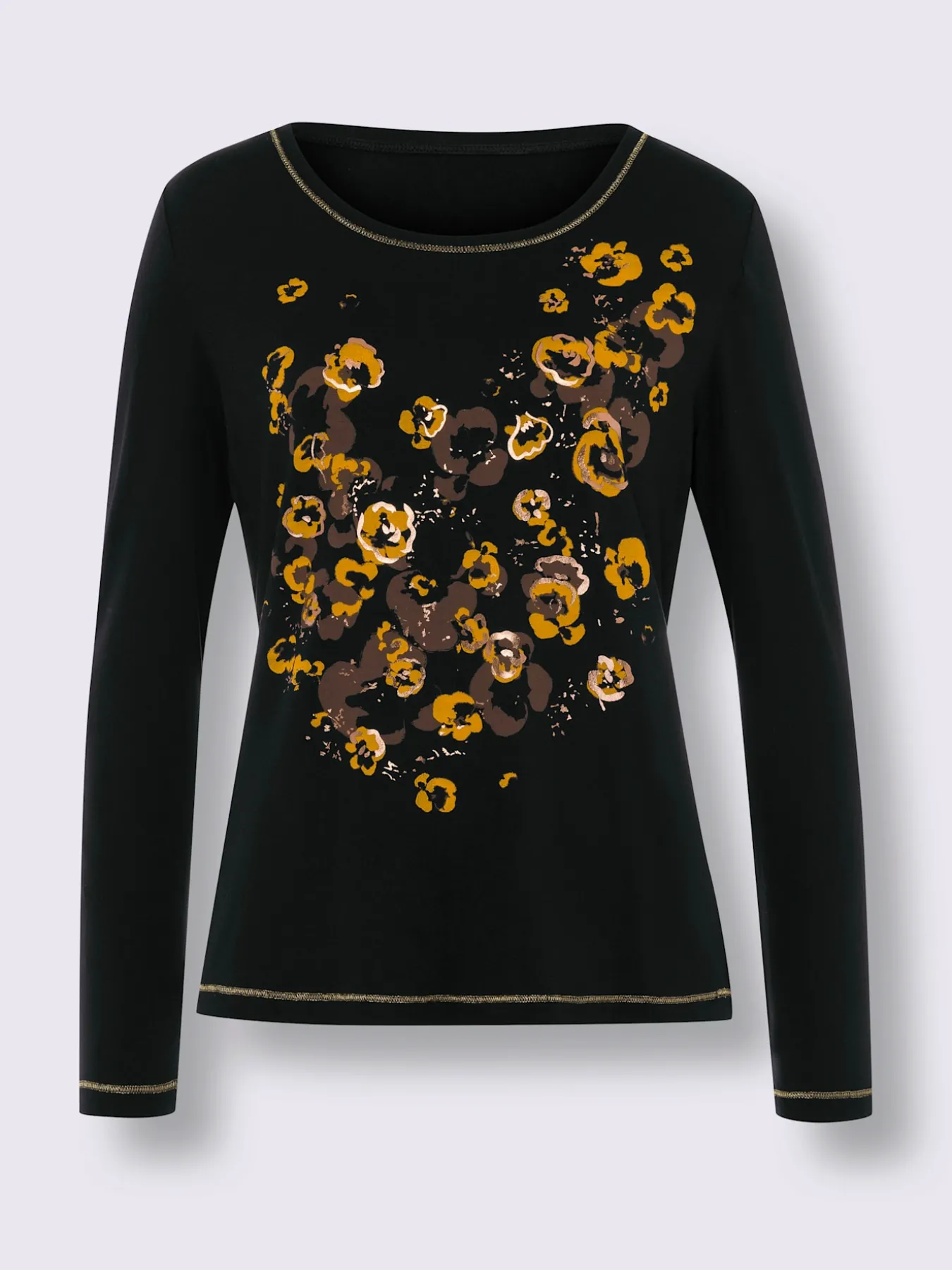 T-shirt imprimé joli imprimé feuille devant