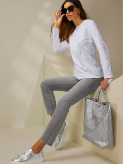 T-shirt imprimé joli imprimé feuille devant