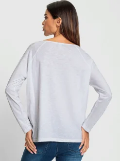 T-shirt imprimé joli imprimé feuille devant