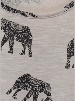 T-shirt imprimé éléphant décoratif