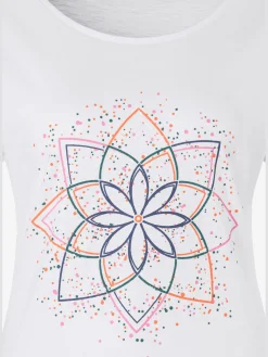 T-shirt imprimé mandala floral