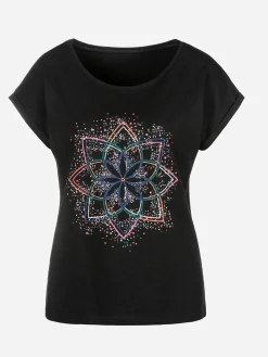 T-shirt imprimé mandala floral