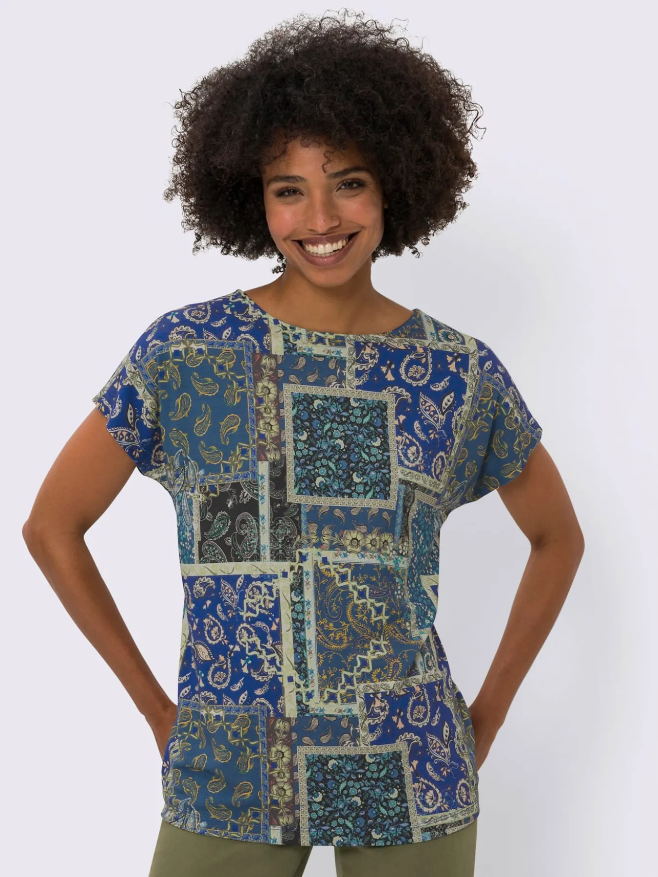 T-shirt imprimé motif patchwork
