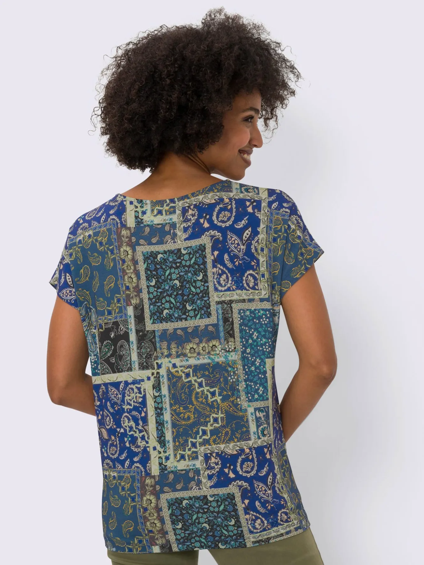T-shirt imprimé motif patchwork