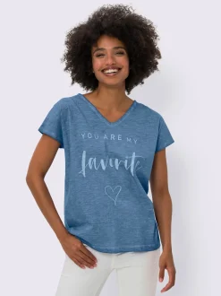 T-shirt imprimé teinture effet délavé