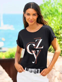 T-shirt imprimé viscose