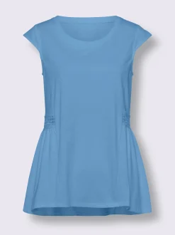 T-shirt long bordure en dentelle transparente