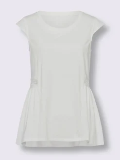 T-shirt long bordure en dentelle transparente