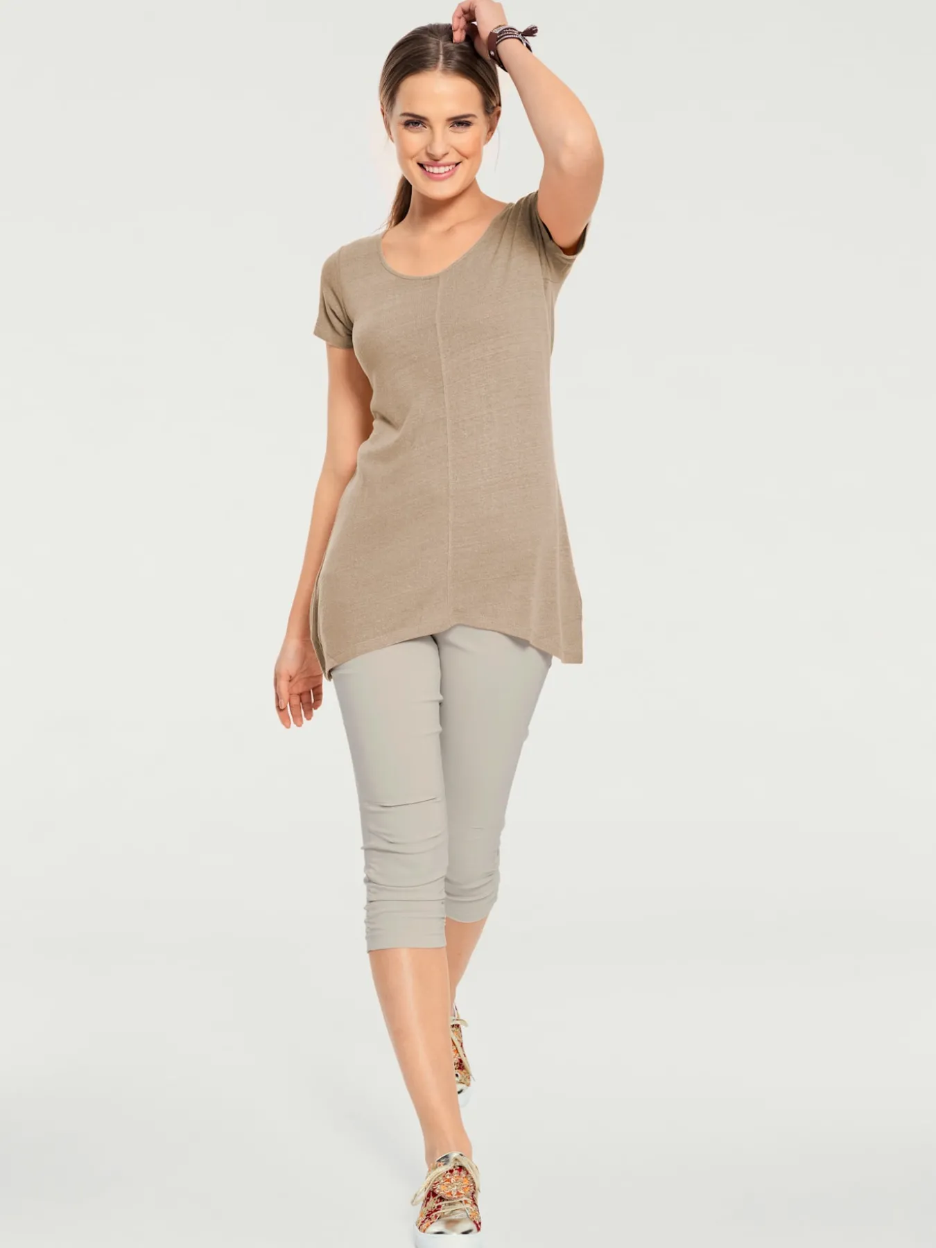 T-shirt long coupe évasée tendance