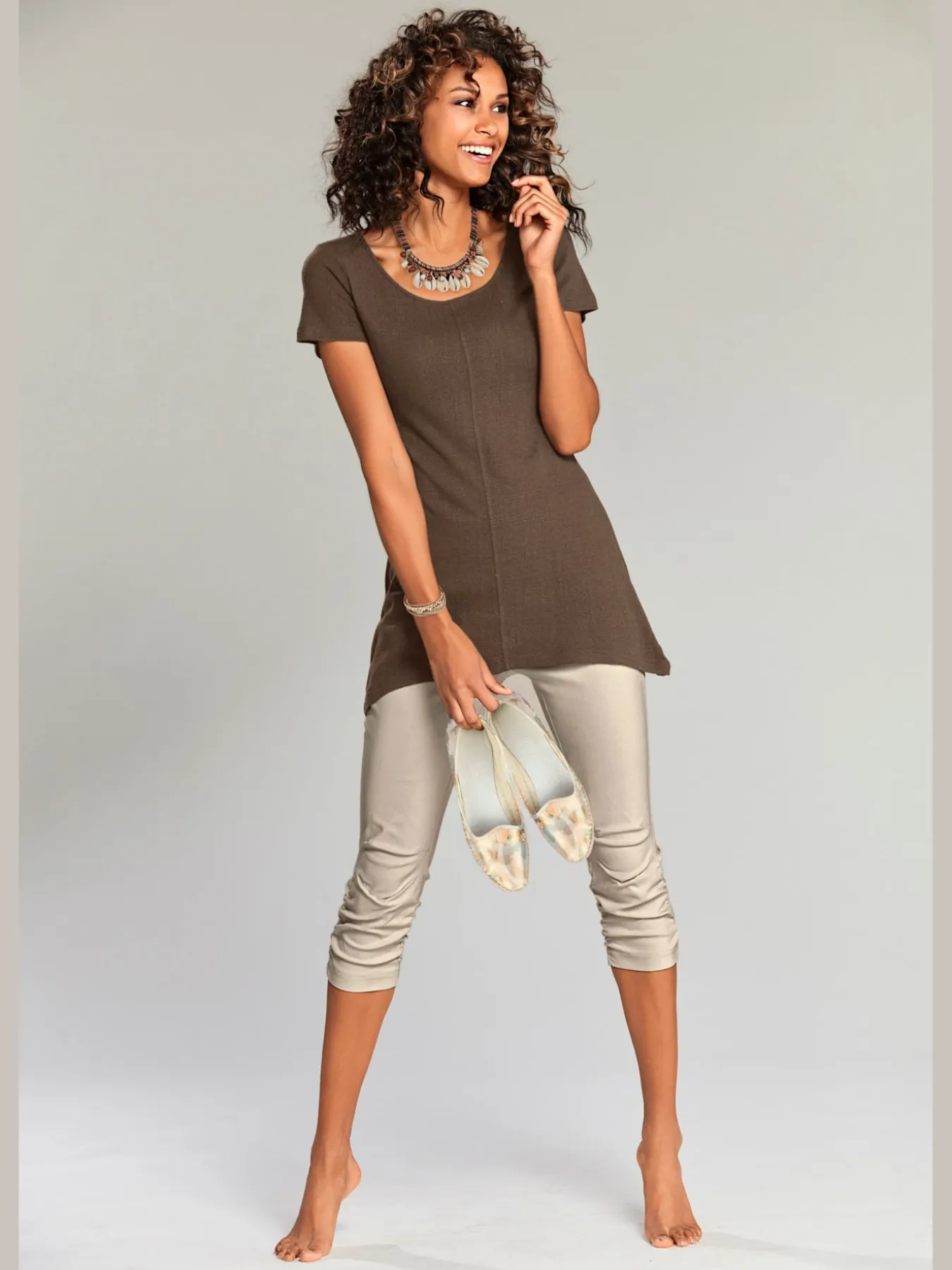 T-shirt long coupe évasée tendance