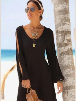 T-shirt long encolure ronde