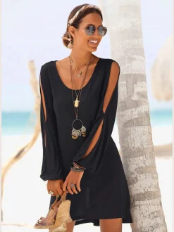 T-shirt long encolure ronde