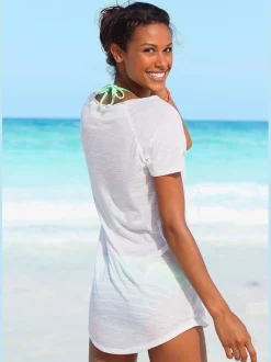 T-shirt long imprimé néon tendance