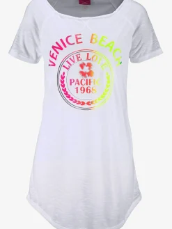 T-shirt long imprimé néon tendance