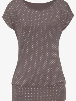 T-shirt long large ceinture à l'ourlet pour un port long ou court plissé