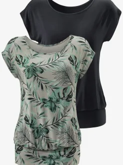 T-shirt long large ceinture à l'ourlet pour un port long ou court plissé