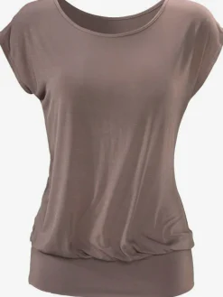 T-shirt long large ceinture à l'ourlet pour un port long ou court plissé