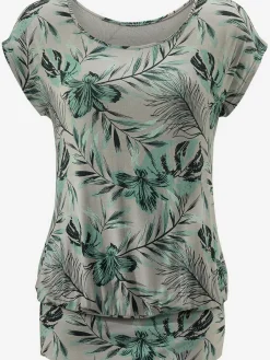 T-shirt long large ceinture à l'ourlet pour un port long ou court plissé