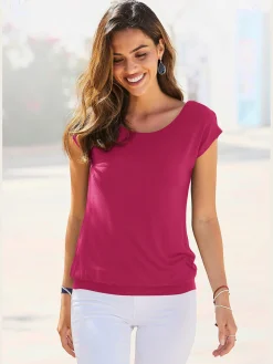 T-shirt long large ceinture à l'ourlet pour un port long ou court plissé