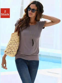 T-shirt long large ceinture à l'ourlet pour un port long ou court plissé