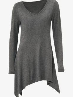 T-shirt long pointes tendance à la finition