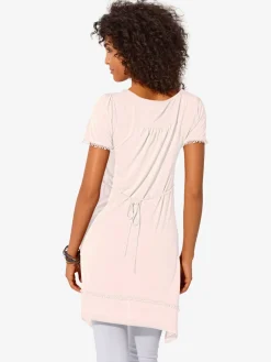T-shirt long superbes détails en dentelle à l'encolure
