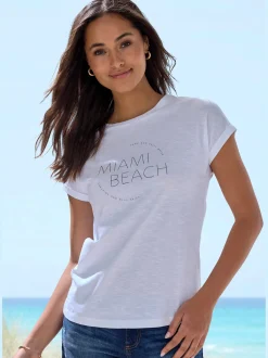 T-shirt lot avec imprimé tendance uni devant