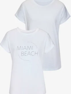 T-shirt lot avec imprimé tendance uni devant