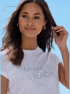 T-shirt lot avec imprimé tendance uni devant