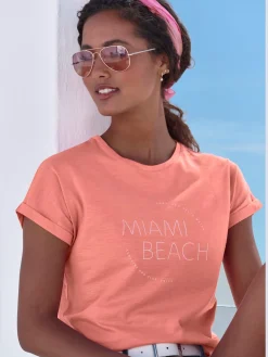 T-shirt lot avec imprimé tendance uni devant
