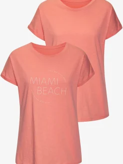 T-shirt lot avec imprimé tendance uni devant