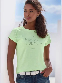 T-shirt lot avec imprimé tendance uni devant
