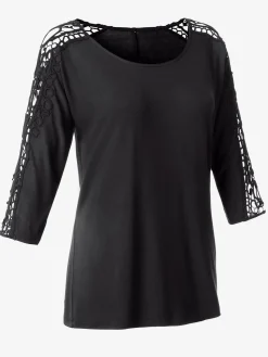 T-shirt manches 3/4 détails fantaisie bohèmes
