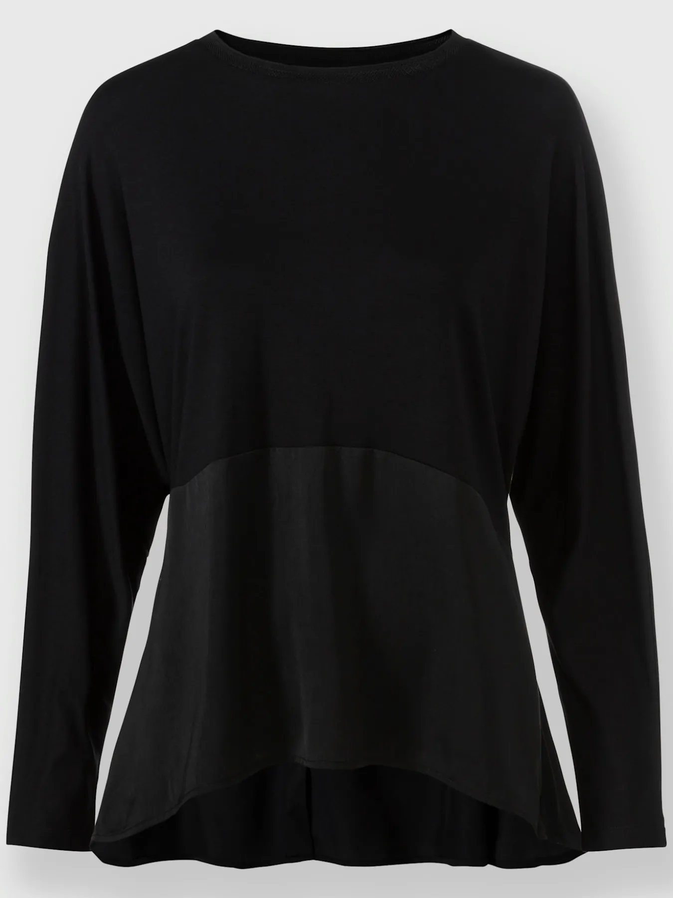 T-shirt manches chauve-souris mélange de matières tendance