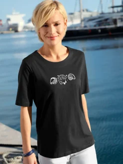T-shirt manches courtes col rond imprimé coquillages