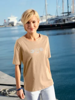 T-shirt manches courtes col rond imprimé coquillages