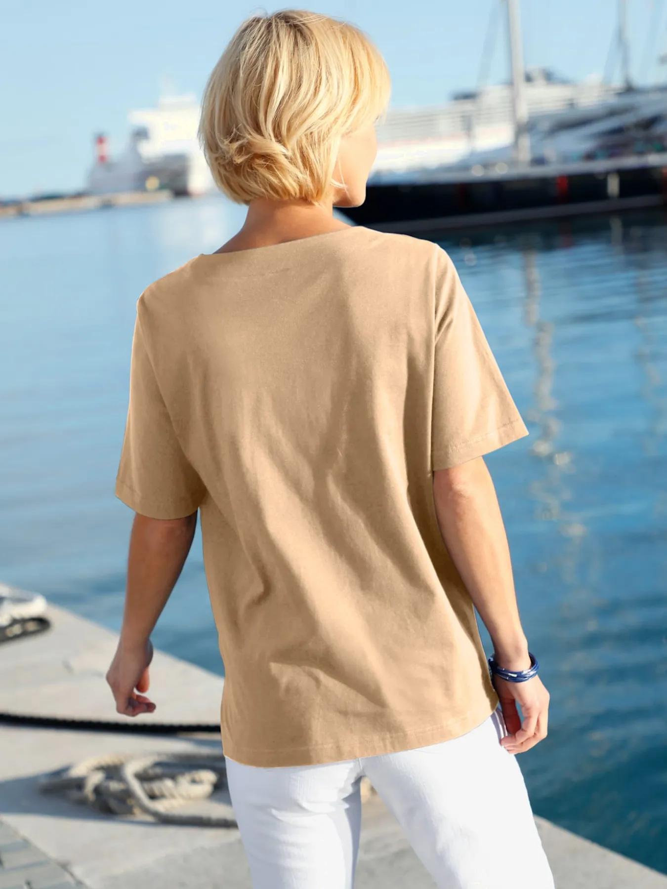 T-shirt manches courtes col rond imprimé coquillages